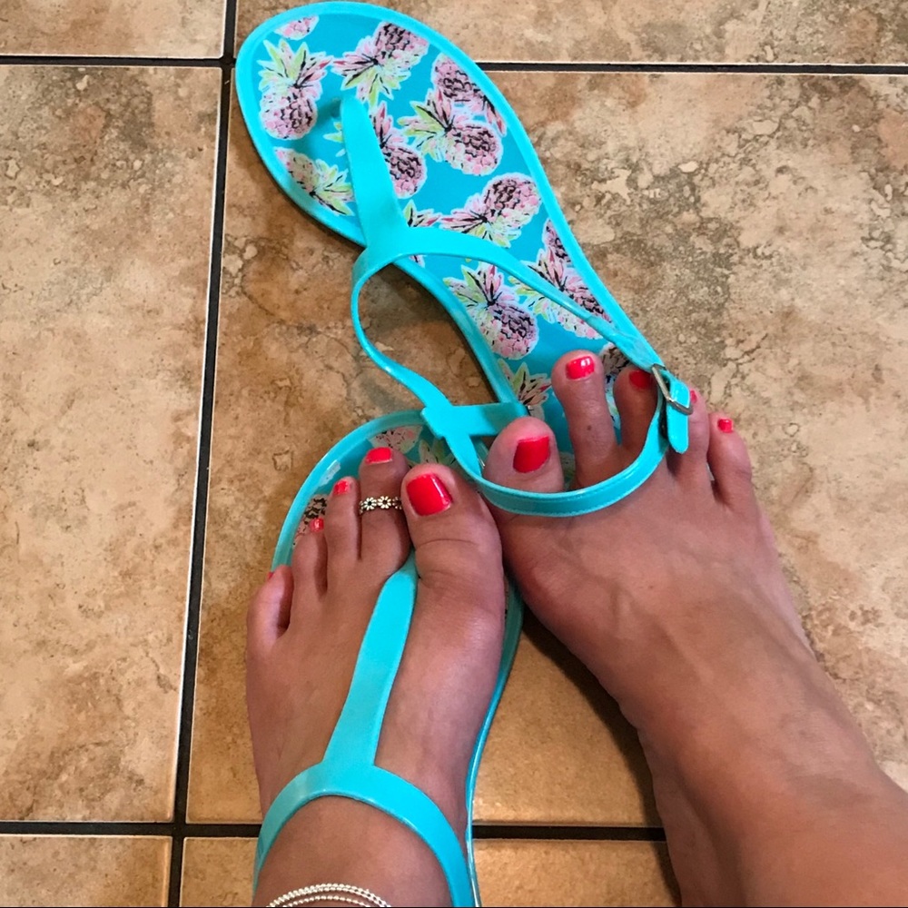 T Strap Jelly Sandal - Pineapple